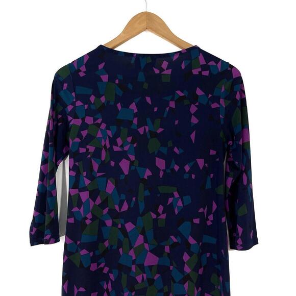 Leota Women’s Maternity Size Small Kelsey Blue Geometric Print Drop Waist Dress - Picture 8 of 10